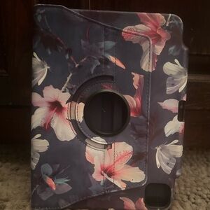 Floral Tablet Case - Black and Pink